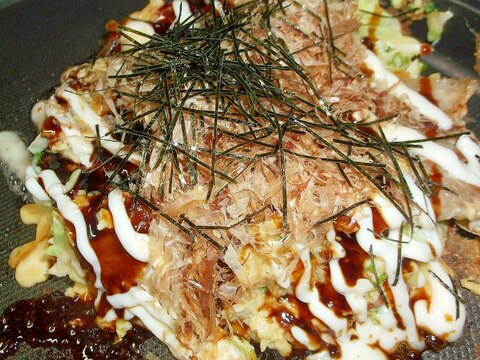 キャベツと豚肉のお好み焼き風☆